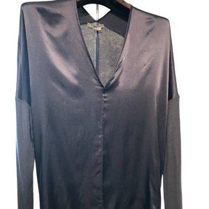 Vince Silk & Wool Long Sleeve Top